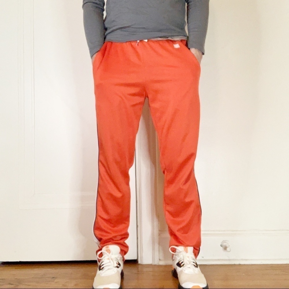 AMI Paris Taped Logo Track Pant Orange Men’s Size Small Straight leg